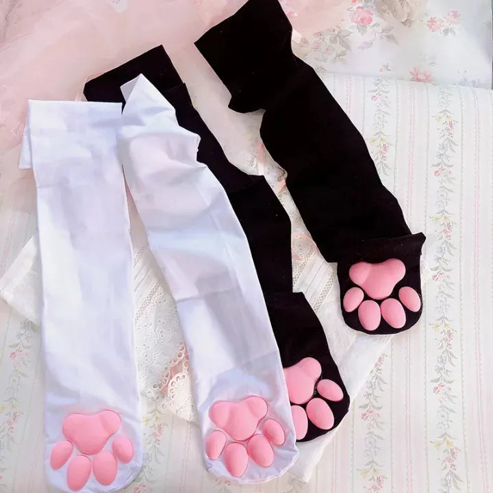 4pcs Lovely Cat Ear Hairband Claw Gloves Girls Anime Cosplay Costume Plush Cat Fur Ear Stocking Night Party Club Headbands