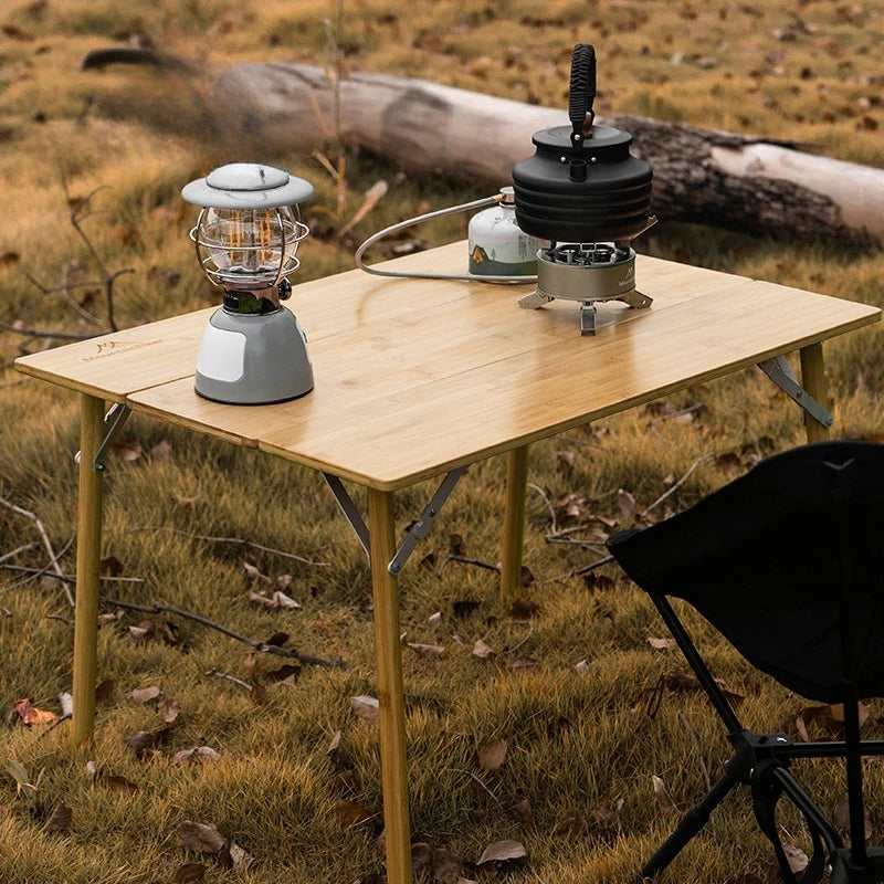 New Outdoor Products: Bamboo Folding Table Camping Multifunctional Folding Table Portable and Easy to Store Dining Table