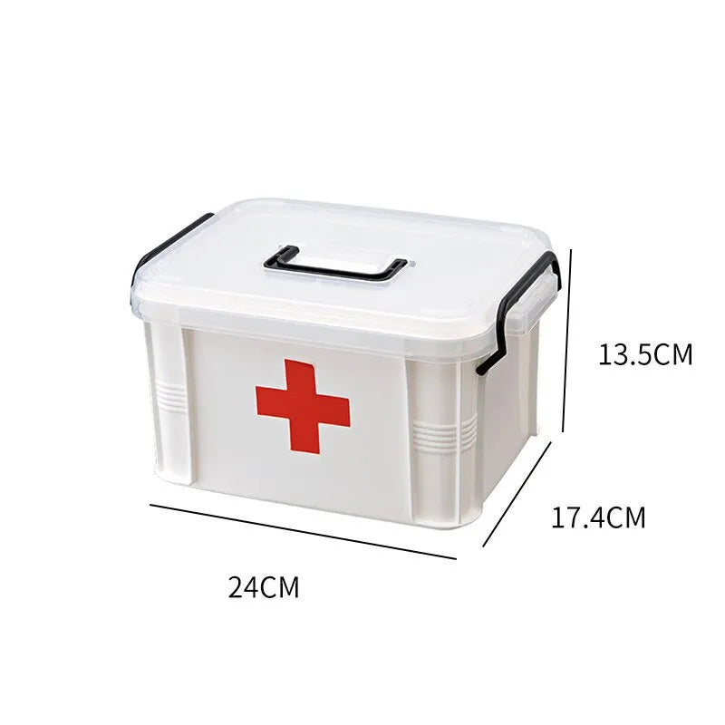 First Aid Kit Medicine Storage Box Portable Emergency Box Household Double Layers Medicine Boxes Medical Kit Storage Organizer