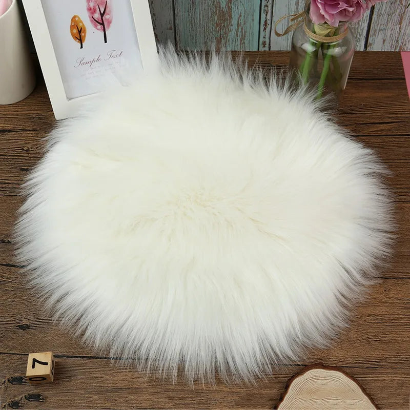 30*30CM Soft Artificial Sheepskin Rug Chair Cover Bedroom Mat Artificial Wool Warm Hairy Carpet Seat Textil Fur Area Rugs