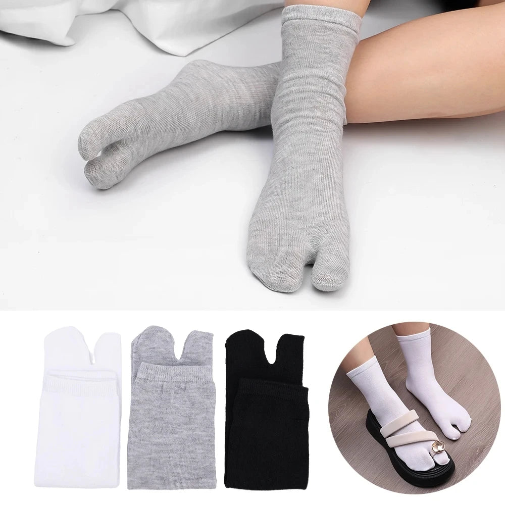 1/3pairs Japanese Men Women Soft Fiber Two Finger Socks Kimono Flip Flop Sandal Split Anti Friction Supplies Shoe Decoration