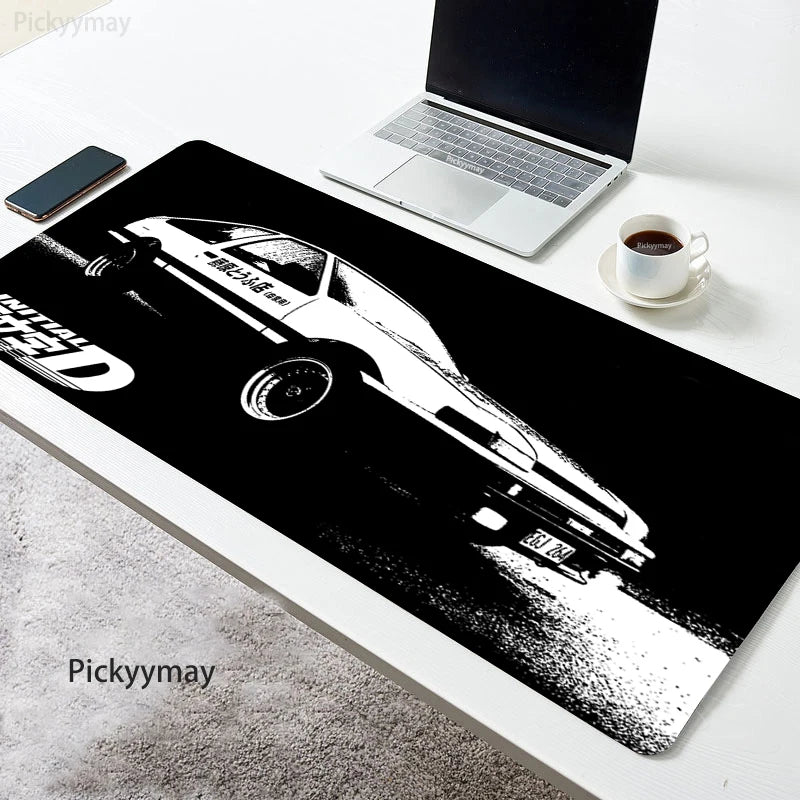 Initial D Large Mouse Mat Black Mousepad Big Gaming Mousepads Manga Car Rubber Keyboard Mats Desk Pad HD print Mouse Pads 90x40