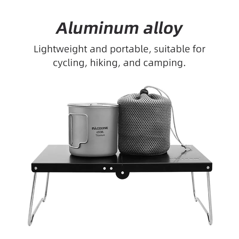 PACOONE Folding Table Outdoor Camping Ultralight Tables Hiking Aluminum Table Picnic Portable Mini Coffee Small Teatable BBQ