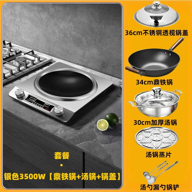 Concave Induction Cooker Household Smart New High Power 3500w Stir Fry 220V Cooker Household Induction cooking waterproof