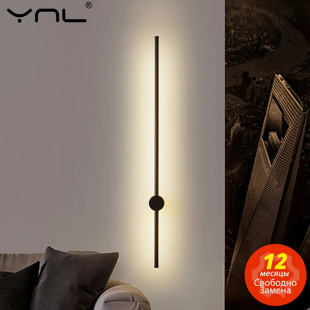 Smart LED Wall Lamp Sconce Long Wall Light 350° Rotation For Indoor Home Decor Bedroom Living Room Lighting Sofa Background