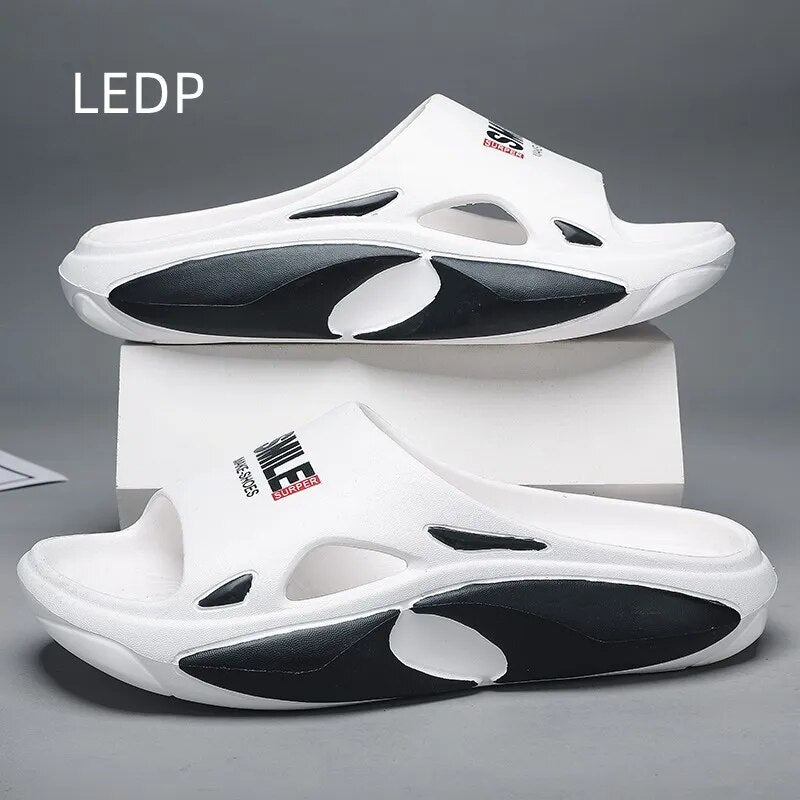 Summer Men's Super Soft Super Fire Non-slip New Beach Slippers Wear-resistant Trendy Fashion All-match Comfort Summer Main