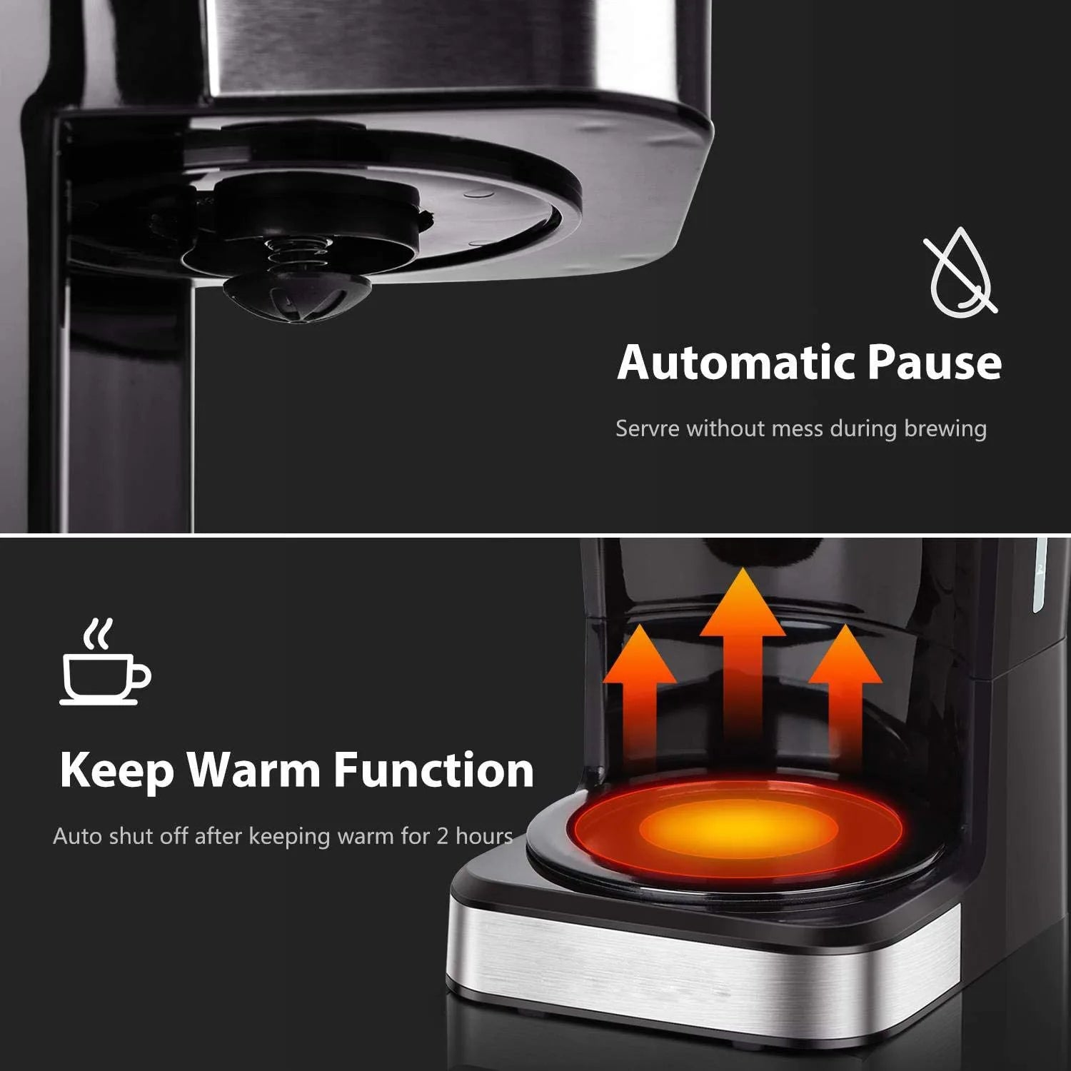 950W Electric Coffee Maker 12 Cups Automatic Drip Coffee Machine With Coffee Pot 220V Auto Keep Warm Function Home Office Use