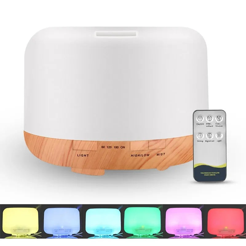 saengQ Electric Aroma Diffuser Air Humidifier 300ML 500ML 1000ML Ultrasonic Cool Mist Maker Fogger LED Essential Oil Diffuser