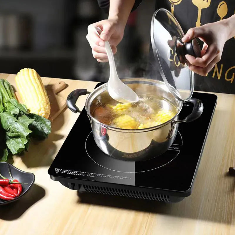 Electric Magnetic Induction Cooker Household Waterproof Panel Boiler Hot Pot Cooking Stove Kitchen Stir-fried Cooktop