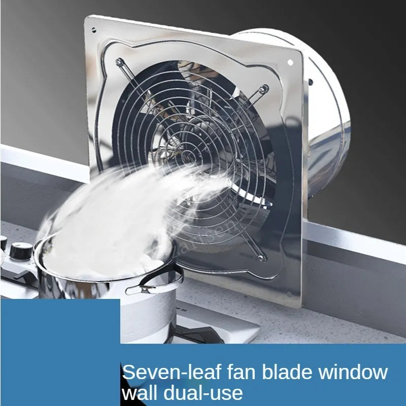 6/7/8inch Inline Extractor Exhaust fan Ventilation Pipe Fan Bathroom Kitchen Wall Window Stainless Steel Attic Ventilator