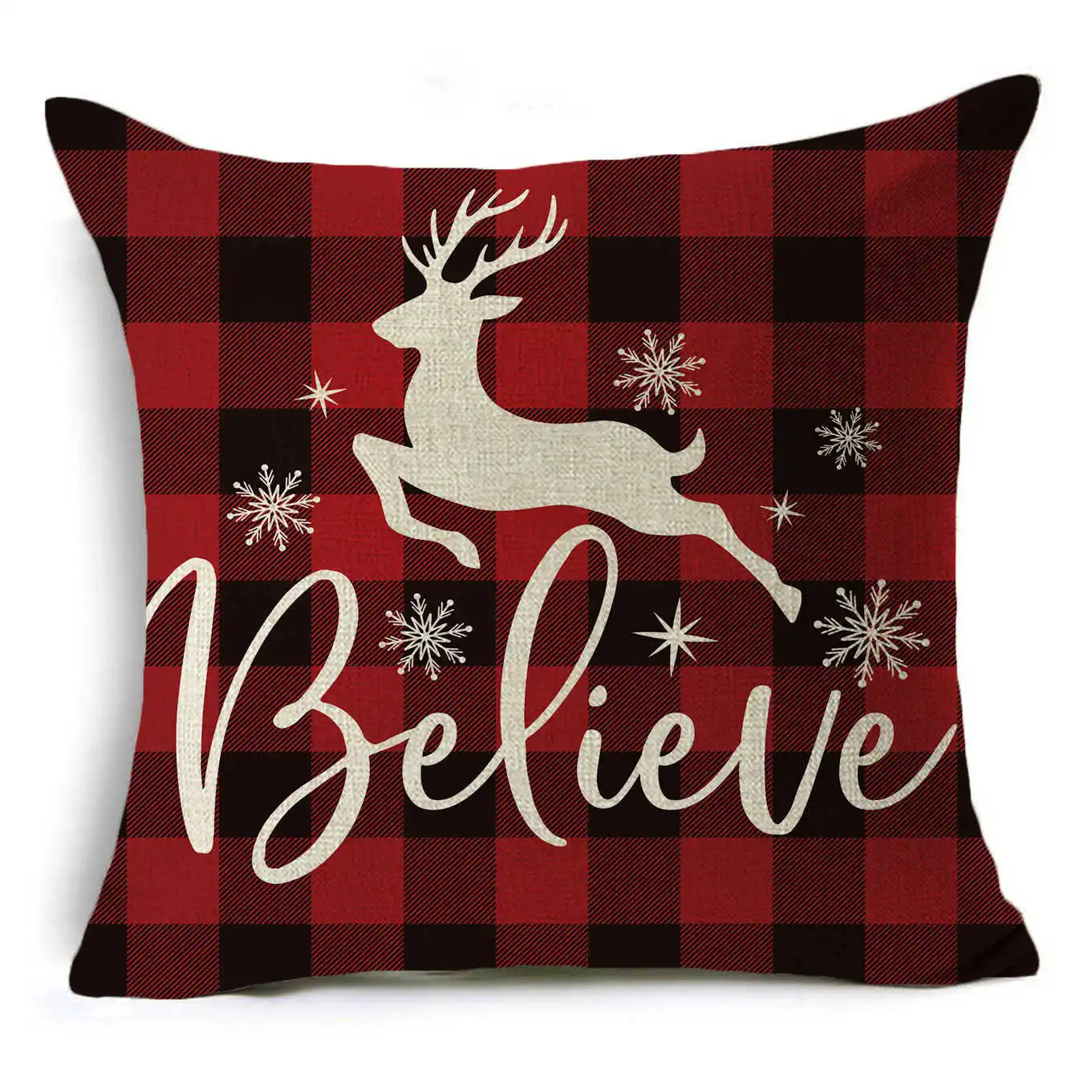 New Pillowcase Cartoon plaid Cushion Cover Throw Linen Pillow Case Merry Christmas Gifts Home Office Living Room 45x45cm