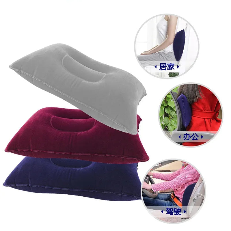 Pillow Core U-shaped Pillow Nylon Sleep Pillow Outdoor Travel Inflatable Pillow Backrest Airplane Head Rest Support Home Textile