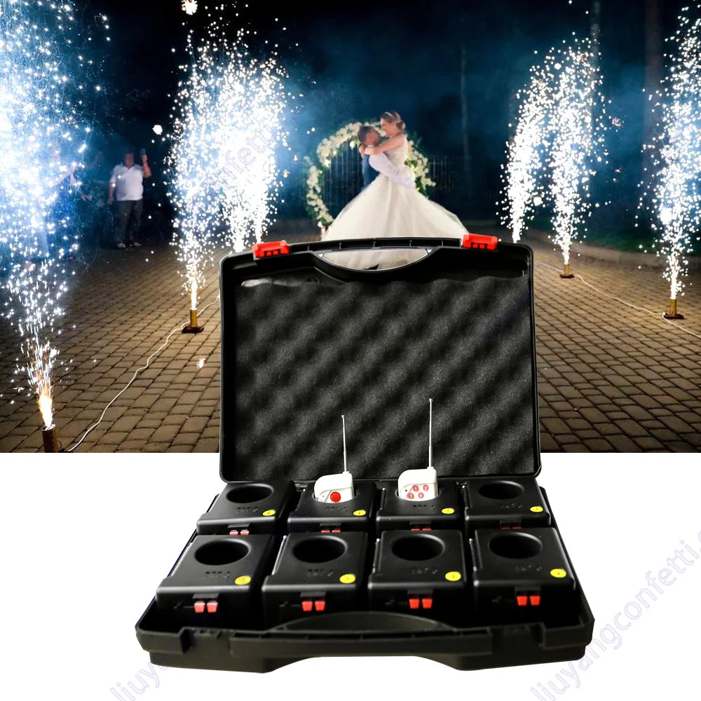 Cold Fire Firework Remote Control Wireless 8 Cues Fountain Base Machine Wedding Entertainment Party Celebration Stage Equipment