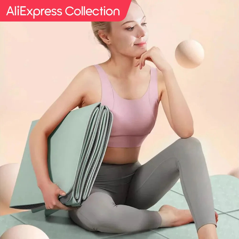 Collection Foldable Yoga Mat Eco Friendly TPE Folding Travel Fitness Exercise Mat Double Sided Non-slip for Yoga