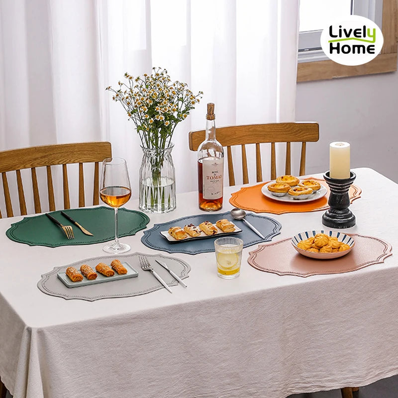 Leather Placemat Dining Table Mat Coaster Individual Tablecloth Dish Cup Plate Tableware Pad Modern Nordic Kitchen Accessories