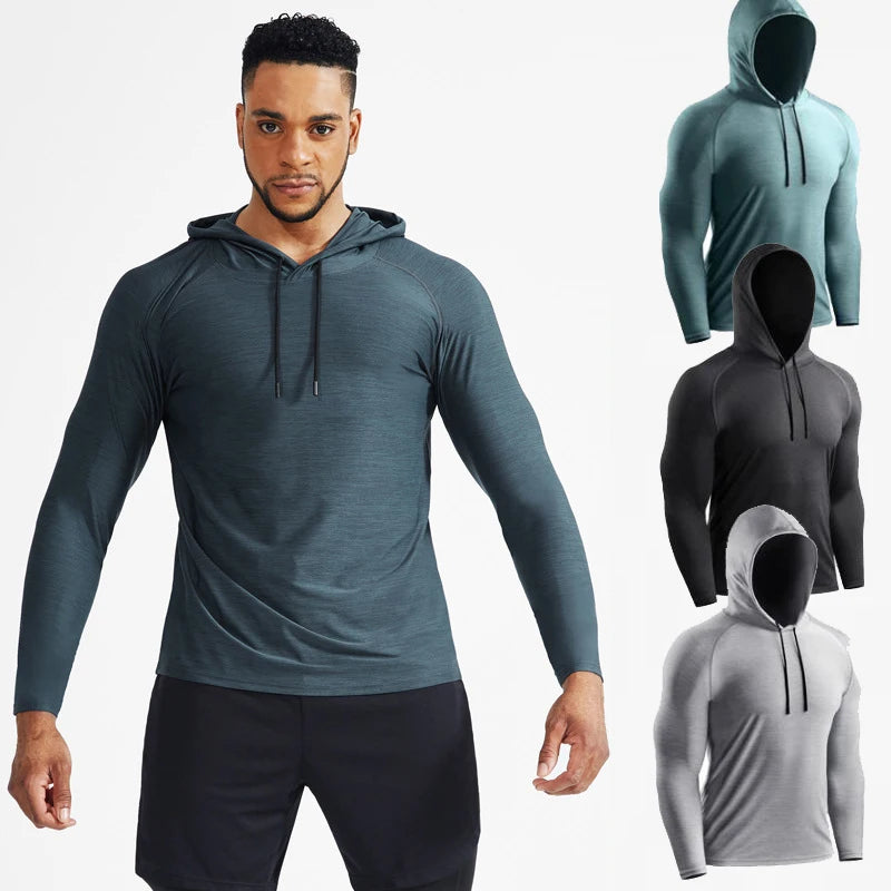 Men Bodybuilding Sport Shirts Long Sleeve Gym T Shirt Man Fitness Top Quick Dry Running Shirt Football Jerseys Male Sportswear