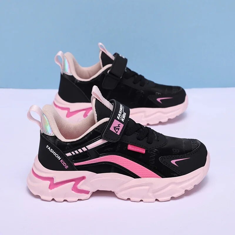 Children Sneakers Girls Sports Shoes Fashion PU Leather Kids Shoes Lightweight Cute Pink Casual Running Tennis Sneakers for Boys