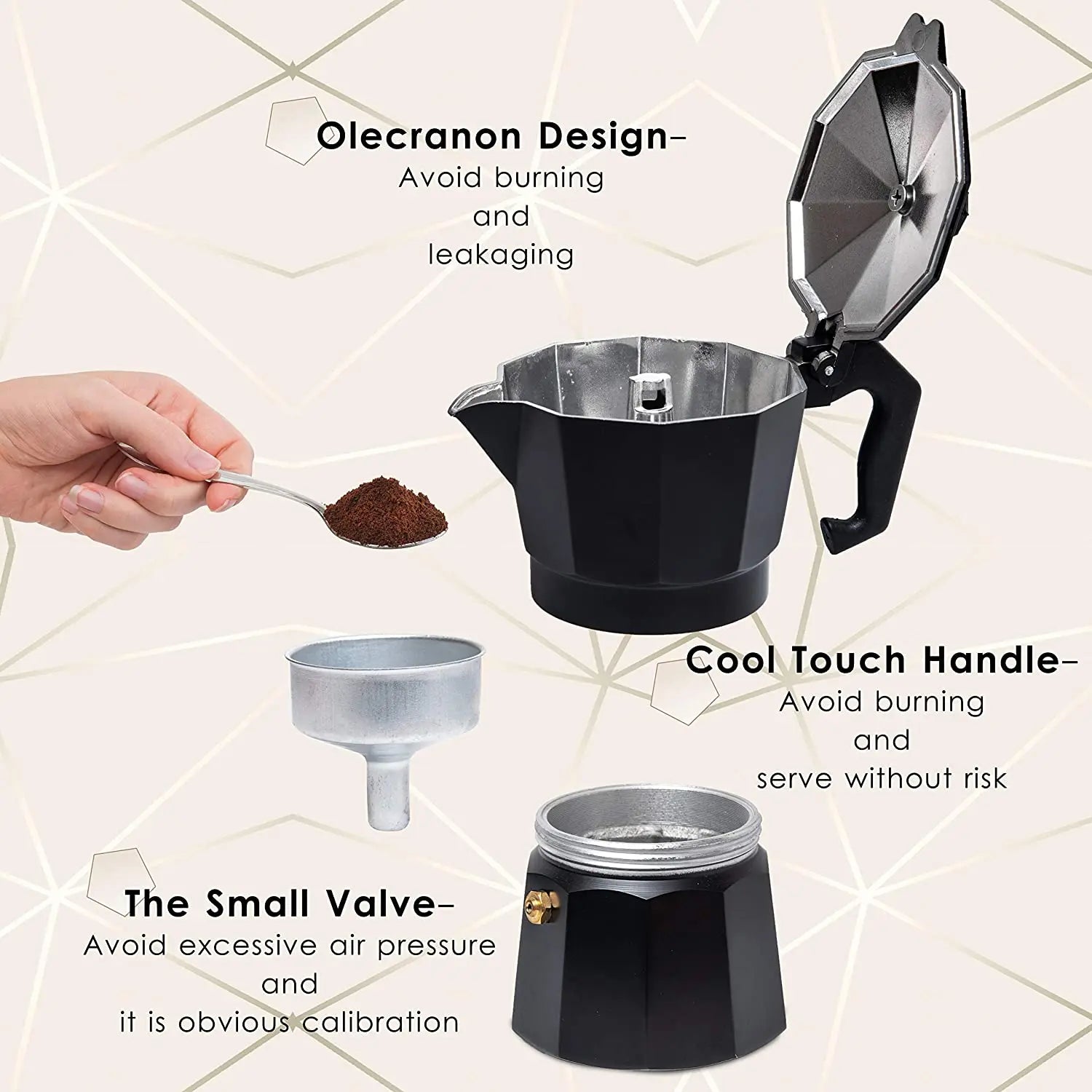 Aluminum Moka Pot Espresso Pot Classic Espresso Machine Hand Brewing Electric Brewing Home Party Outdoor Travel Coffee Supplies