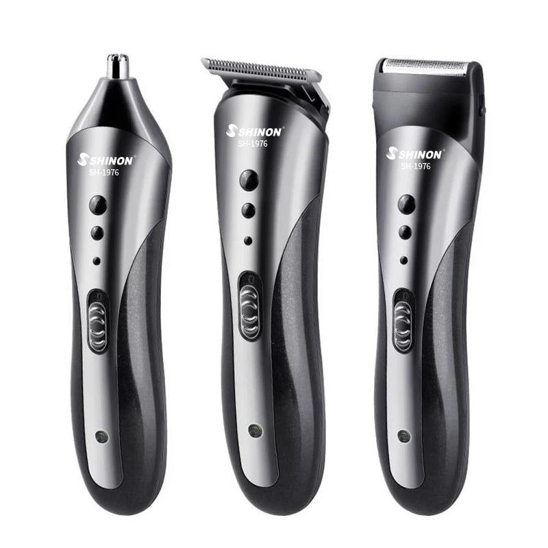 1~7PCS All 3 in1 Rechargeable Hair Clipper for Men Waterproof Wireless Electric Shaver Beard Nose Ear Shaver Hair Trimme