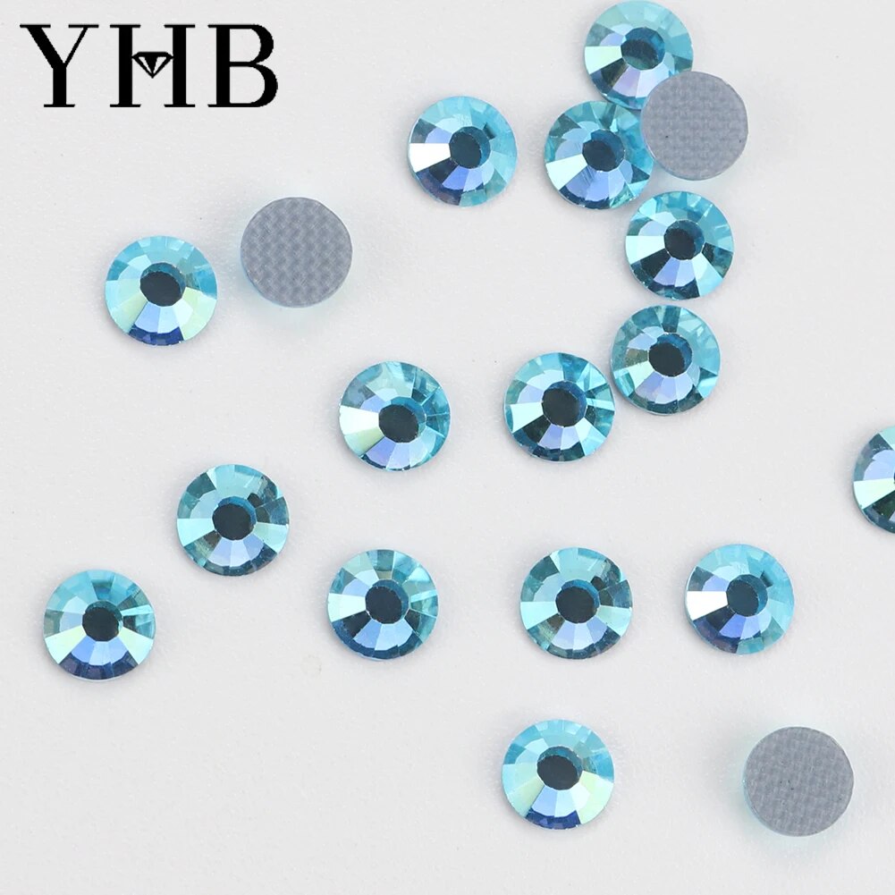 YHB High Quality Color Crystal AB Flatback Hotfix Rhinestones For Shoes Bags Fabric Garment Decoration DiY Jewelry Accessories