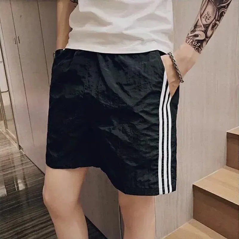 Men's Sports Shorts Summer Fitness Running Training Basketball Football Pants Three Bars Loose Casual Sports Pants