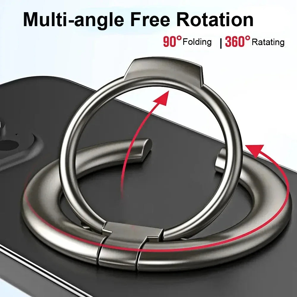 Magnetic Finger Ring Holder 90 Folding 360 Rotation Mobile Phone Holder Stand Portable Stable Support for iPhone 14 and above