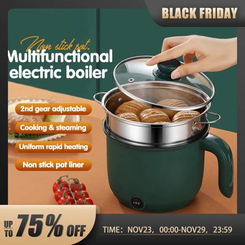 1.5L Capacity Mini Home Cooking Pot Multifunctional Rice Cooker Non Stick Pan Safety Material Potable Stockpot Utility Electrice