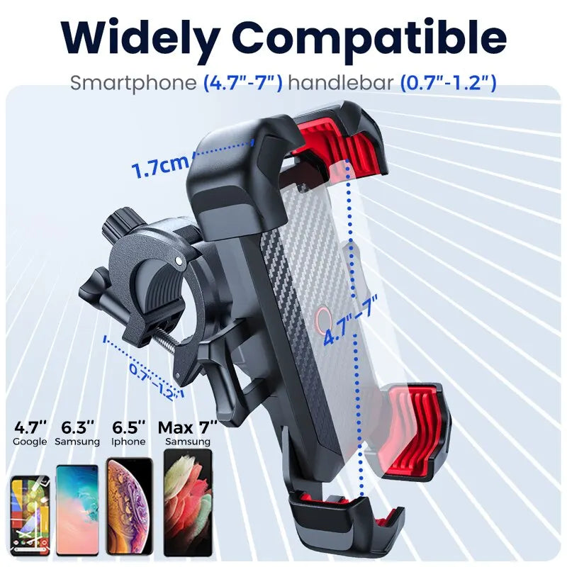 Joyroom Phone Holder Bike 360° View Universal Bicycle Phone Holder for 4.7-7 Inch Mobile Phone Stand Shockproof Bracket GPS Clip