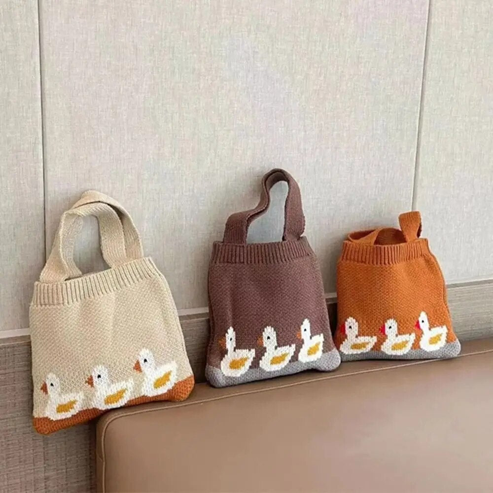 Casual Storage Bags Gifts For Girls Kids Coin Purse Storage Case Children Handbags Purse Wallets Knitted Cartoon Shoulder Bags