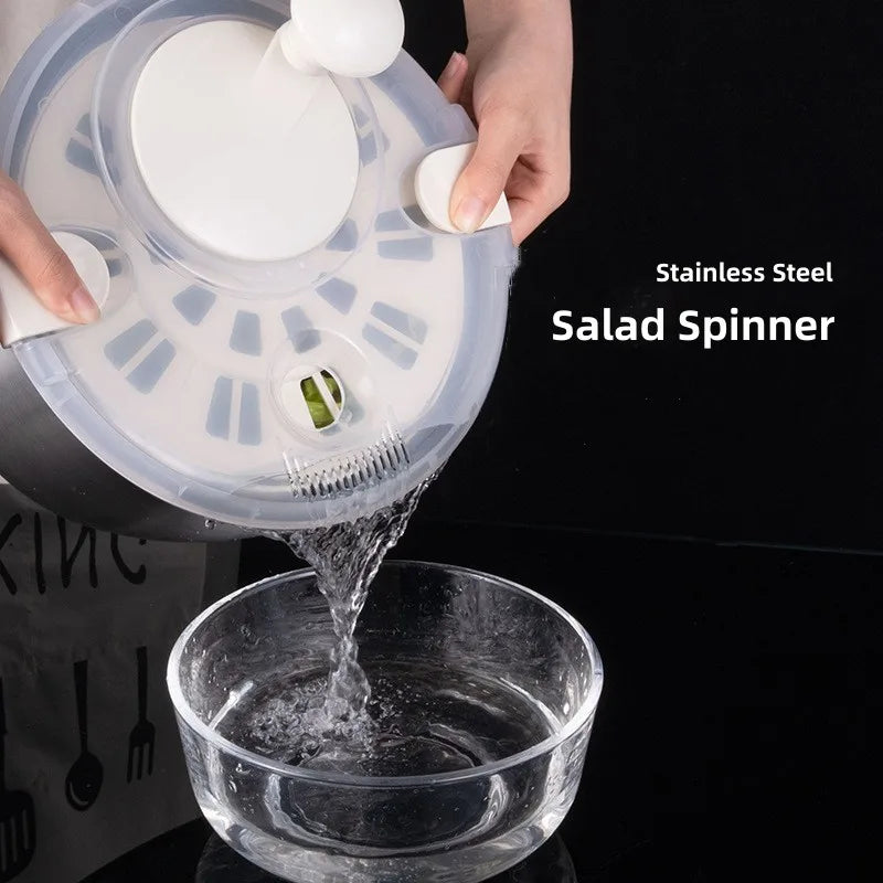 Stainless Steel Vegetable Fruit Dryer Drainer Dehydrator Salad Spinner Clean Salad and Fruit Vegetables Centrifuge Kitchen Tools