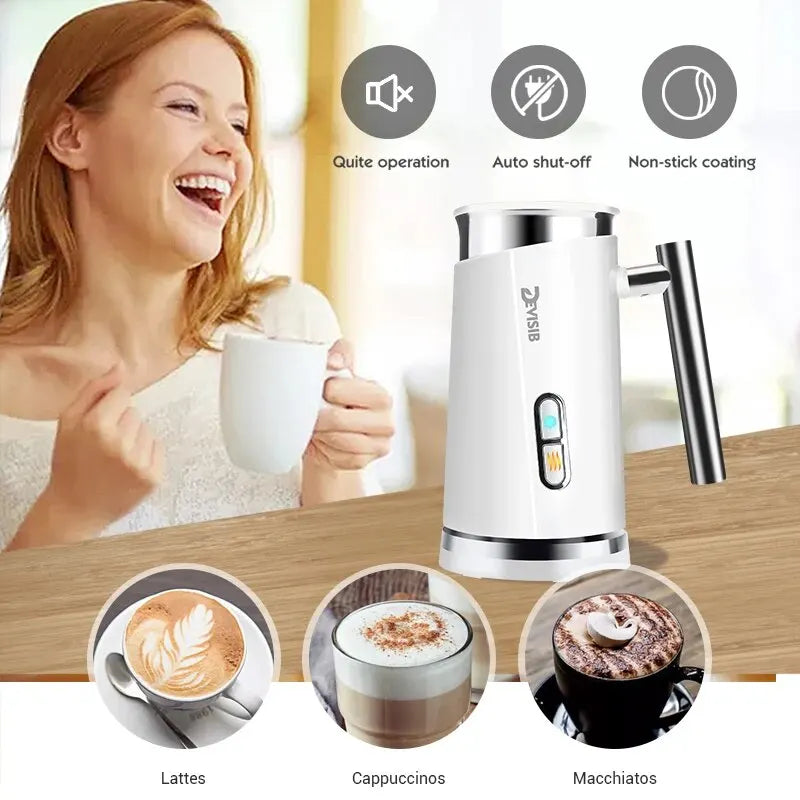 DEVISIB Automatic Milk Frother Electric Hot and Cold for Making Latte Cappuccino Coffee Frothing Foamer Kitchen Appliances