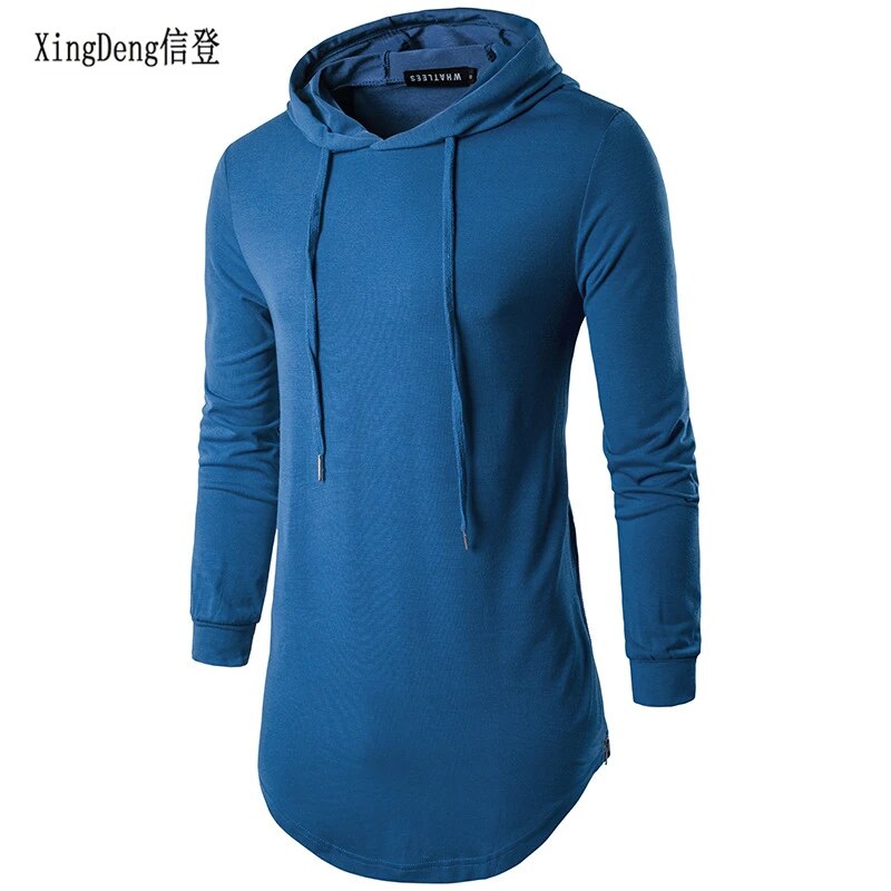 XingDeng Men's Autumn long sleeve Punk shirts Europe Street Hoodie fashion men hip hop hooded streetwear tee shirt top clothes