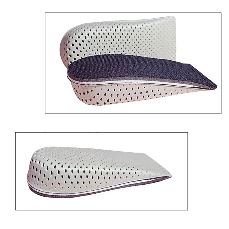 Height Increase Half Shoe Insoles Heel Insert Sports Shoes Pad Cushion Arch Support Unisex 2-5 CM Invisible Heighten Sole Insole