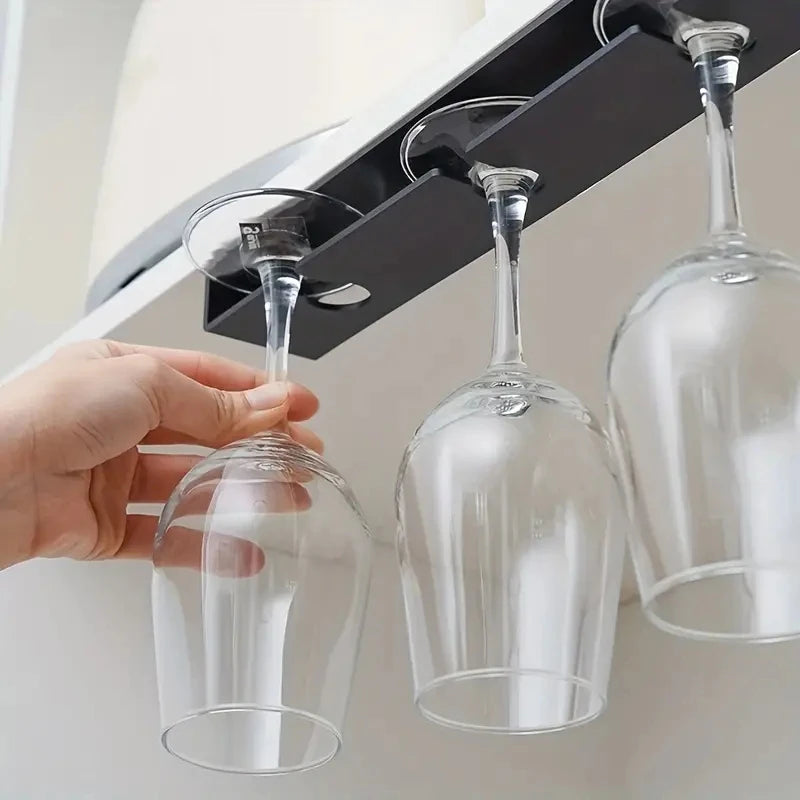 Living room kitchen punch-free goblet wine glass hanging rack upside down drain household red wine glass hanging rack 1PC