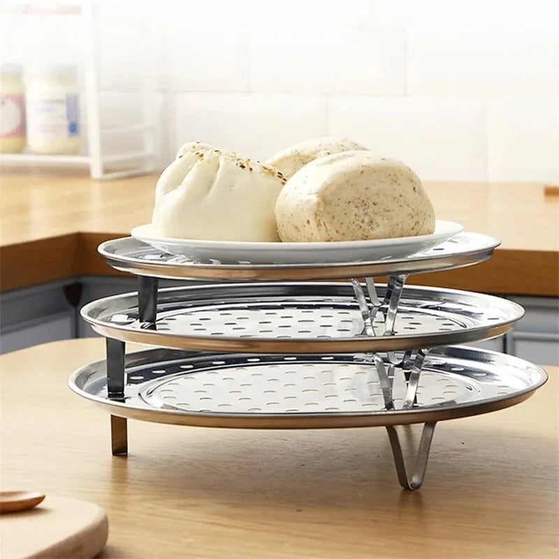 Stainless Steel Steamer Rack Insert Stock Pot Steaming Tray Stand Cookware Tool Bread Tray Kitchenware Cooking Tools