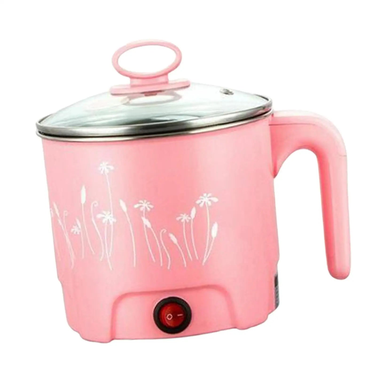 Mini Electric Cooking Pot Noodle Cooker 220V EU Plug Pink_Dia.18cm