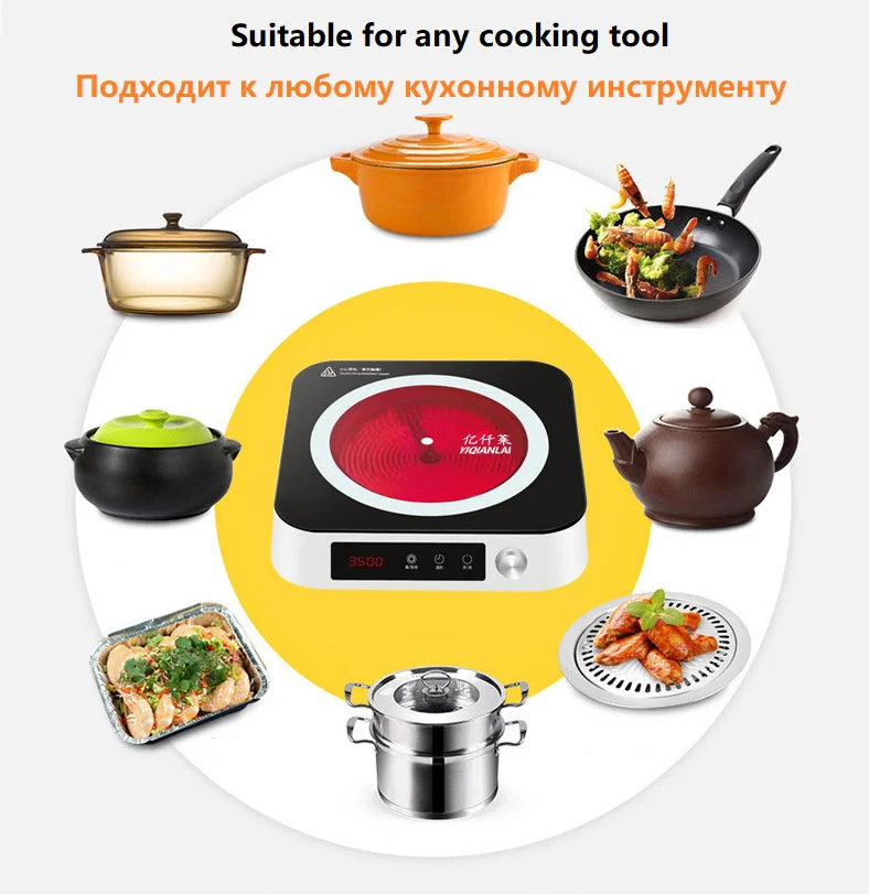 3500W Induction Cooker Household Multicooker Electric Ceramic Heaters High-power Induction Cooker 220V