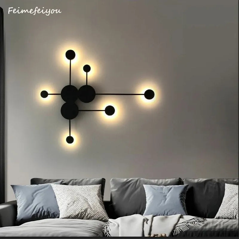 Modern Wall Lamp Simple Led Living Room Wall Lighting Bedroom Bedside Creative Aisle Indoor Home Decor Nordic Wall Sconce Lamps