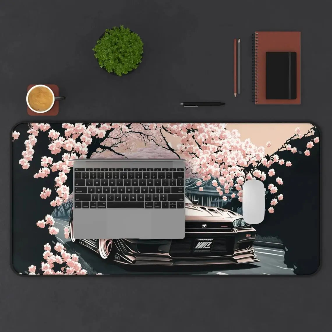 Desk Mat Nissan Skyline GTR XXL Gaming Mouse Pad Cherry Blossoms With Car Mousepad 900x400 Japanese Desk Mat