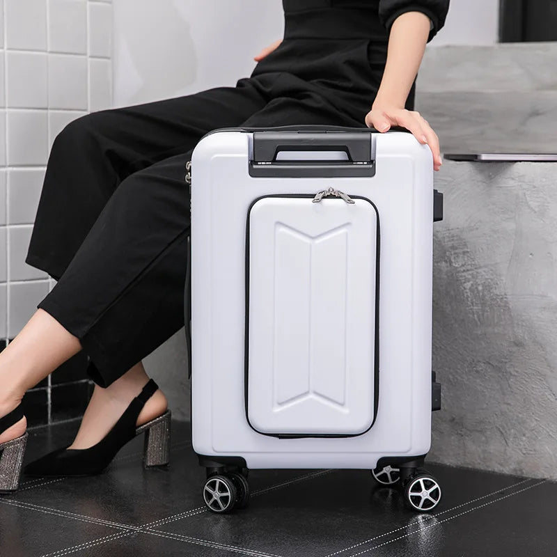 Travel Suit rolling Luggage wheel Trolley women fashion Box men Valise with laptop bag 20'' carry ons