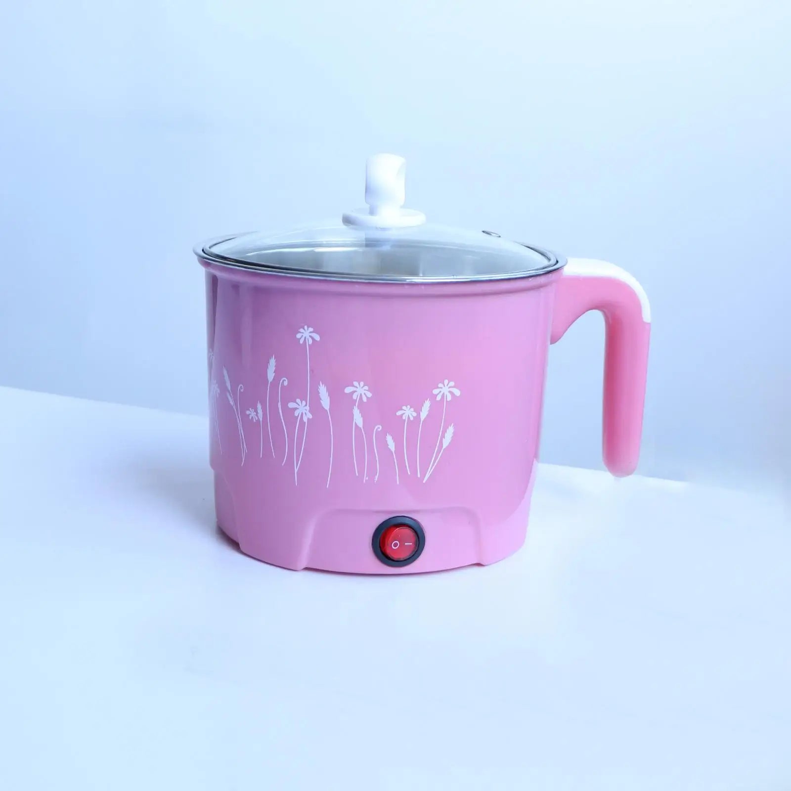 Mini Electric Cooking Pot Noodle Cooker 220V EU Plug Pink_Dia.18cm