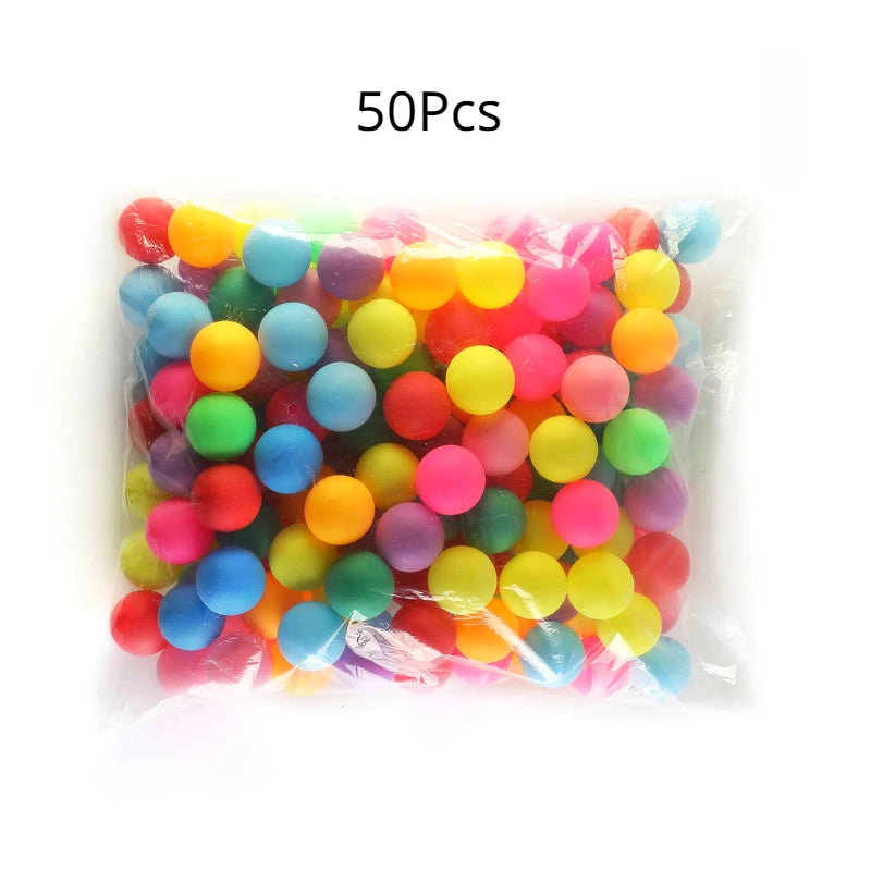 New 50Pcs Entertainment Table Tennis Balls,40MM Colorful Ping Pong Balls for Game Advertising,Entertainment, Game Accessory