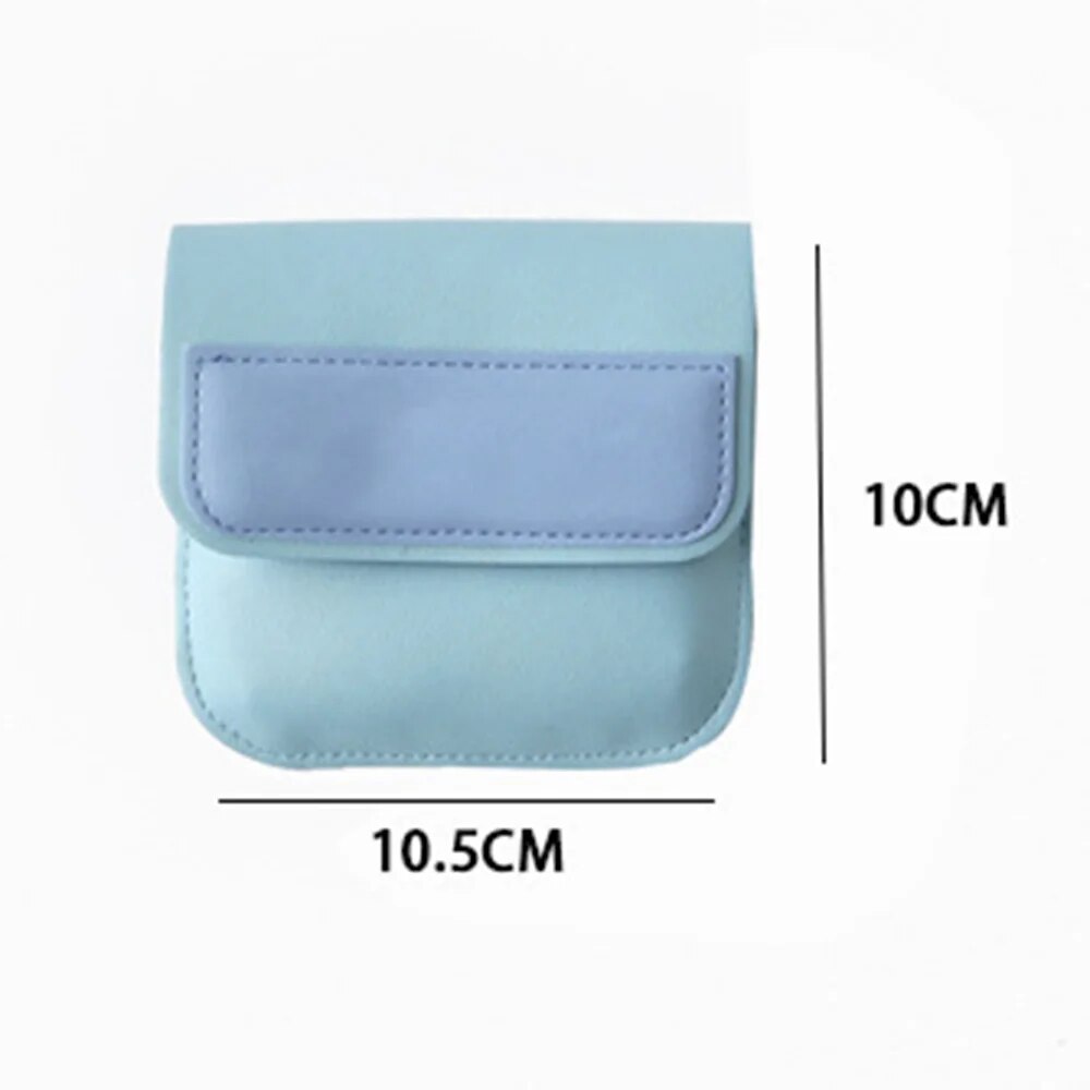 Women Men Jewelry Organizer Macaron Color Lipstick Pouch Small Key Bag Earbuds Earphone Holder Leather Coin Purse Mini Wallet