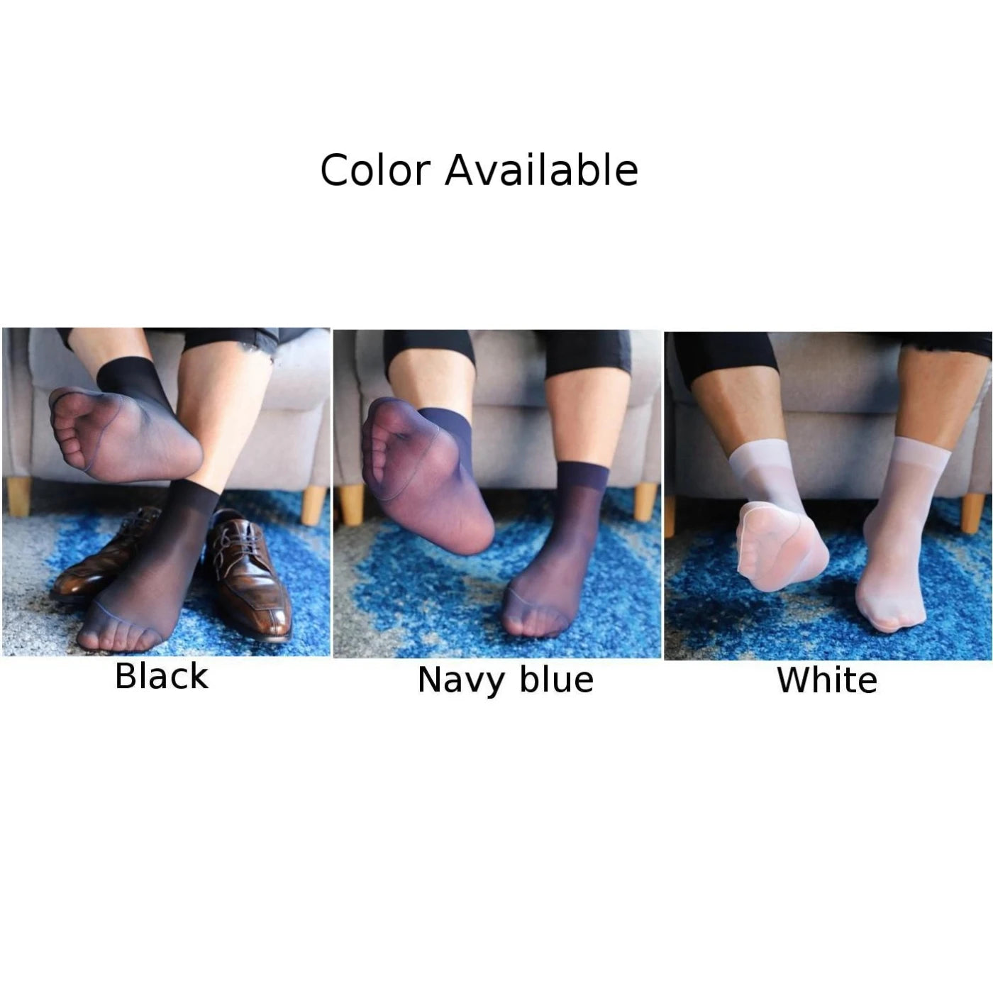 Men Short Elastic Ultra-thin Silky Silk Stockings Business Dress Stockings Breathable Sports Socks Leather Shoes Summer Socks