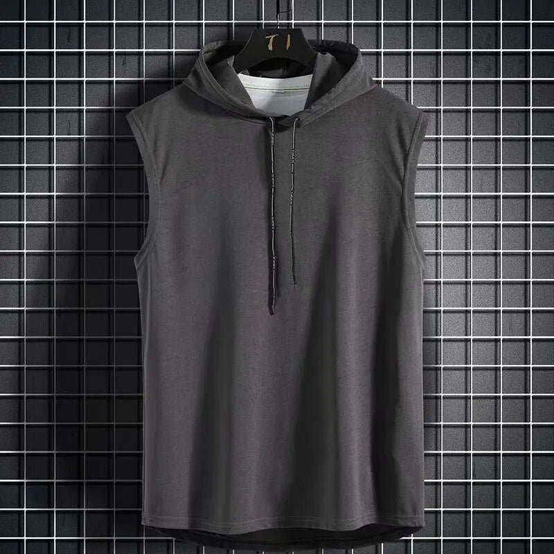 2020 New Mens Camouflage Vest Spring Summer Military Hooded Sleeveless Sweatshirt Male Fashion Brand Clothing gym zipper Running