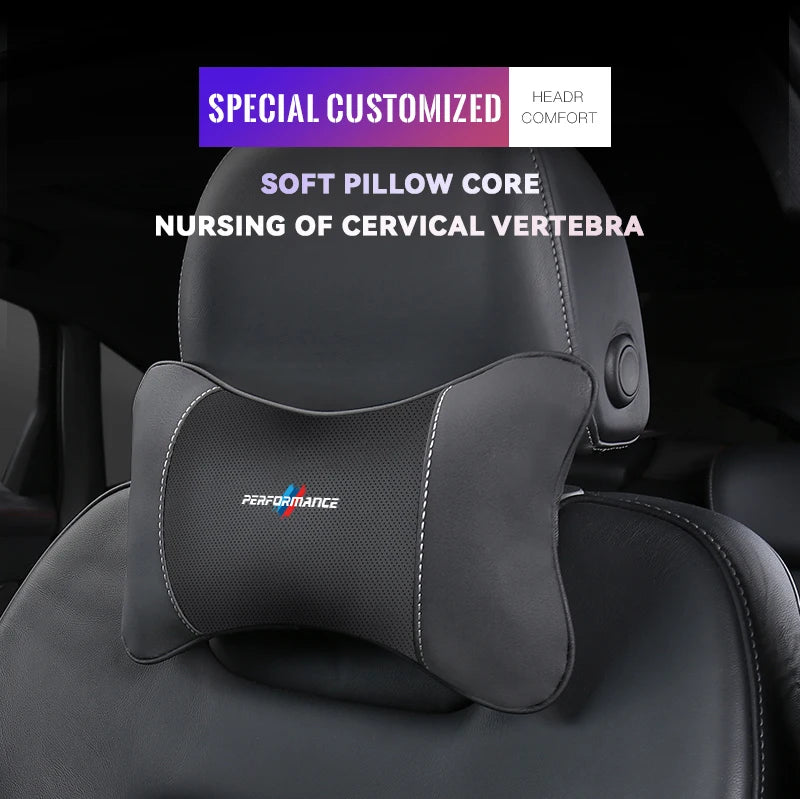 1Pcs Car Seat Headrest Auto Logo Neck Pillow For BMW X1 X3 X5 X4 X6 G30 G20 E46 E90 E60 F10 F30 F20 F40 E39 E36 E87 E70 E91 E30