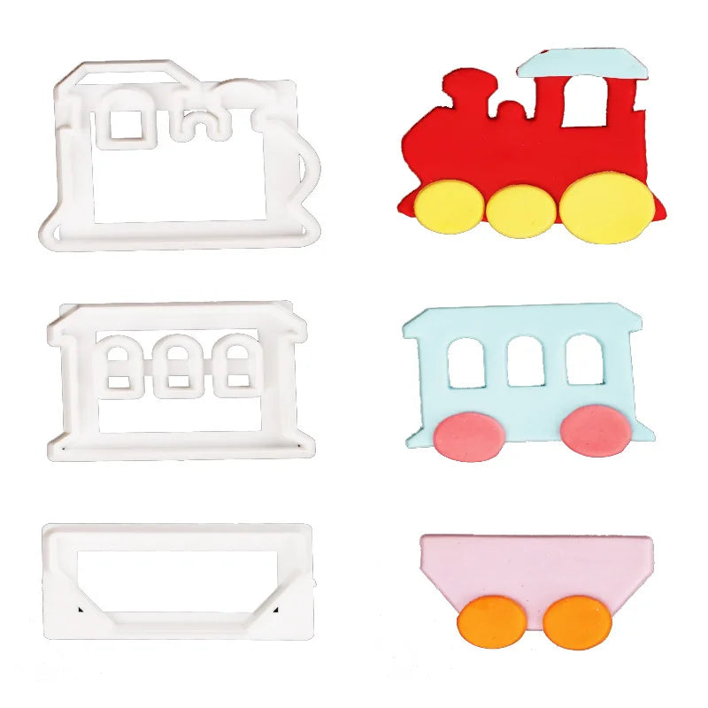 Car Tractor Train Shaped Cake Cookie Cutters Mold Biscuit Baking Tools Kitchenware Bakeware DIY Kitchen For Kids Hand Sugar Make