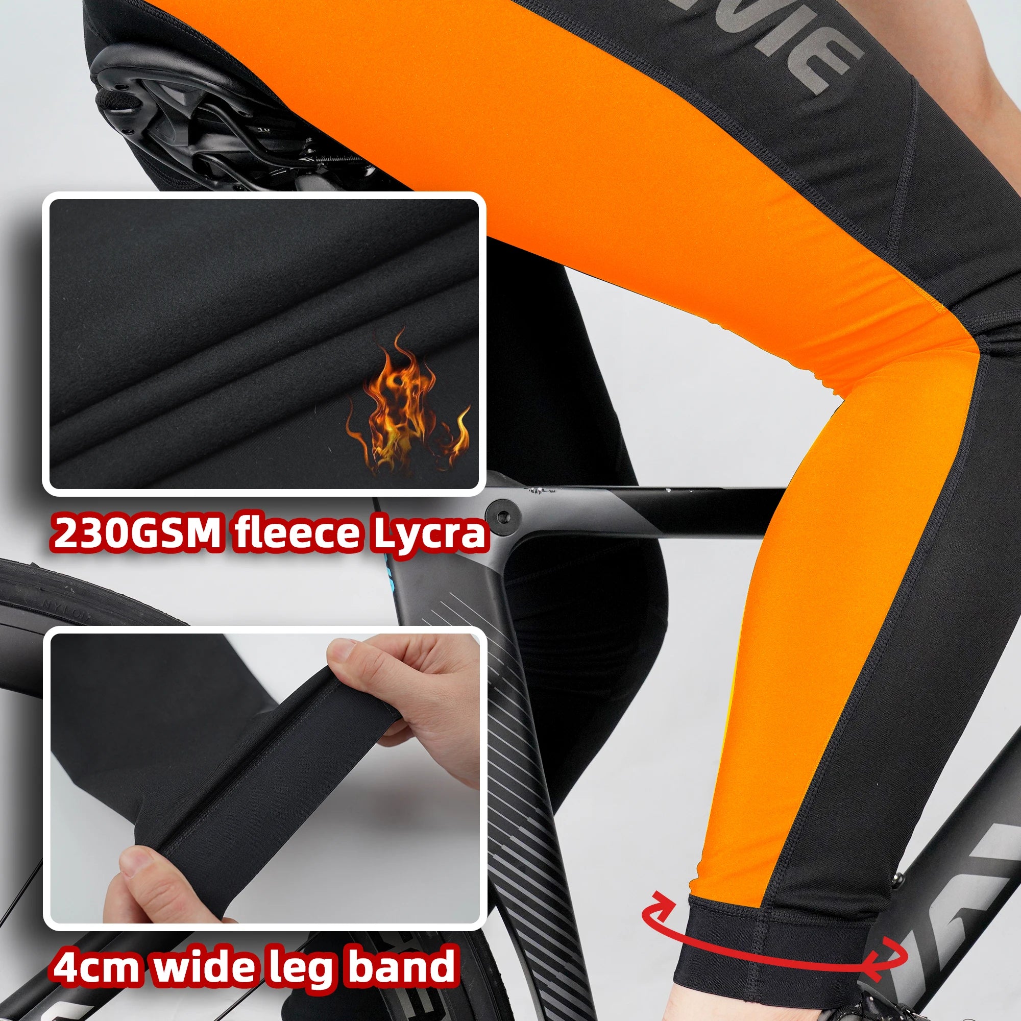 DAREVIE Cycling Bib Tights Winter Waterproof Windproof Thermal Fleece Gel Pad Cycling Bib Pants Hot Warm Up Bike Trousers Men