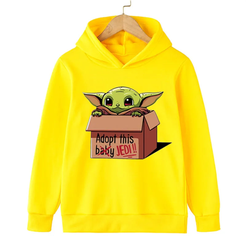 Kids Mandalorian Hoodies New Kids Print Baby Yoda Hoodie Baby Boy Clothes Winter Baby Boys And Girls Yoda Hoodie Sweatshirt Tops