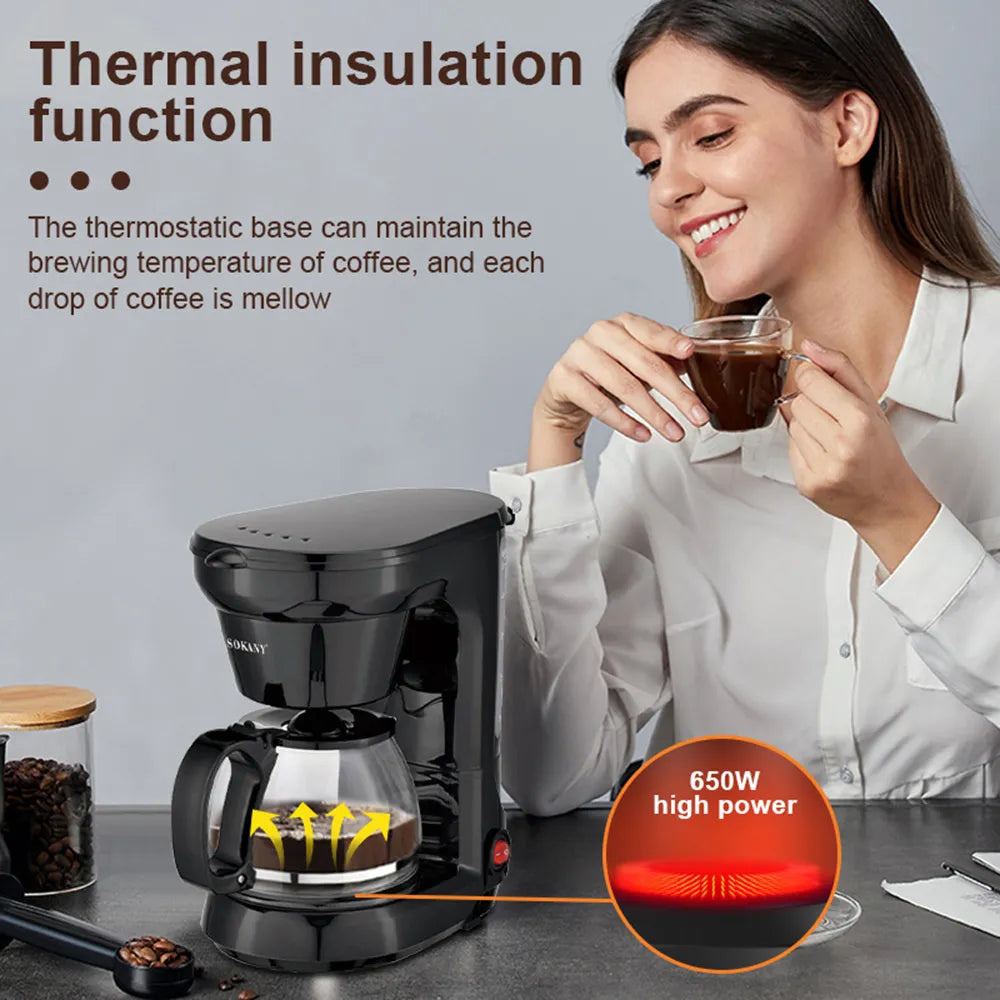 Household Coffee Machine Automatic Electric Drip Coffee Maker Tea Coffee Pot Milk Coffee Maker Italian Mocha Coffee Maker